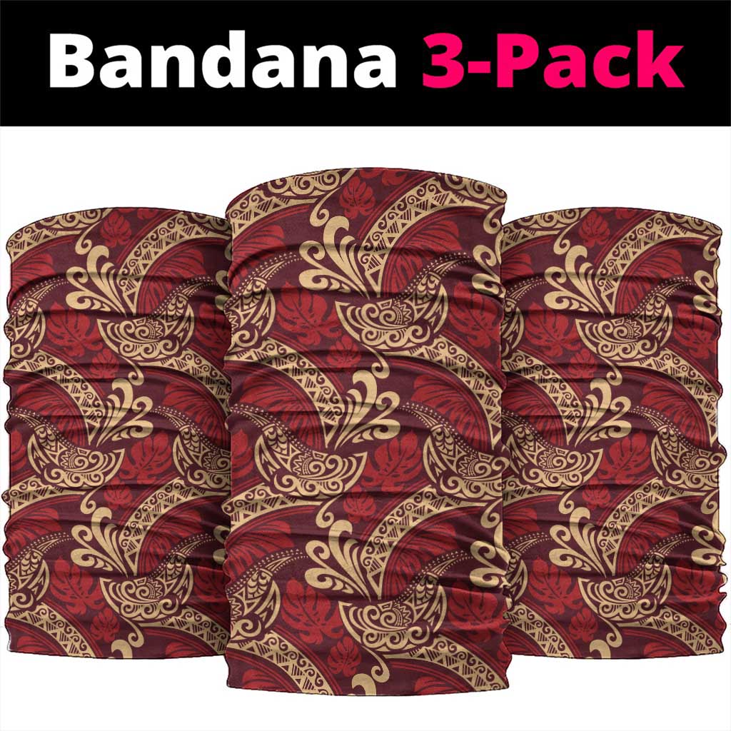 Luxury Red Monstera Neck Gaiter Polynesian Tribal Pattern LT01 package One Size: 25*50cm Red - Polynesian Pride