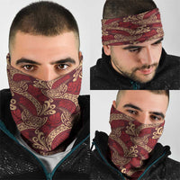 Luxury Red Monstera Neck Gaiter Polynesian Tribal Pattern LT01 - Polynesian Pride