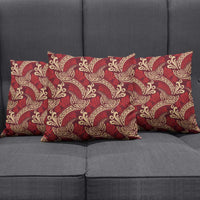 Luxury Red Monstera Pillow Cover Polynesian Tribal Pattern - Polynesian Pride