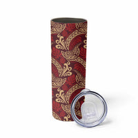 Luxury Red Monstera Skinny Tumbler Polynesian Tribal Pattern LT01 - Polynesian Pride