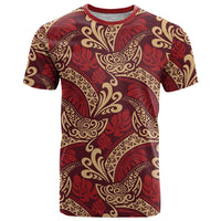 Luxury Red Monstera T Shirt Polynesian Tribal Pattern LT01 Red - Polynesian Pride
