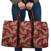 Luxury Red Monstera Travel Bag Polynesian Tribal Pattern - Polynesian Pride
