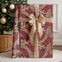 Luxury Red Monstera Wrapping Paper Polynesian Tribal Pattern LT01 - Polynesian Pride