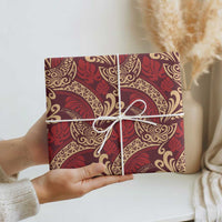 Luxury Red Monstera Wrapping Paper Polynesian Tribal Pattern LT01 - Polynesian Pride