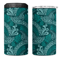 Teal Monstera 4 in 1 Can Cooler Tumbler Polynesian Tribal Pattern LT01 One Size: 16 oz Teal - Polynesian Pride