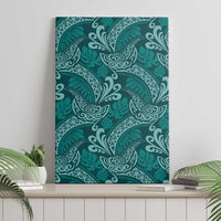 Teal Monstera Canvas Wall Art Polynesian Tribal Pattern LT01 - Polynesian Pride