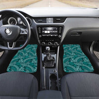 Teal Monstera Car Mats Polynesian Tribal Pattern LT01 Set 2pcs - Front Teal - Polynesian Pride