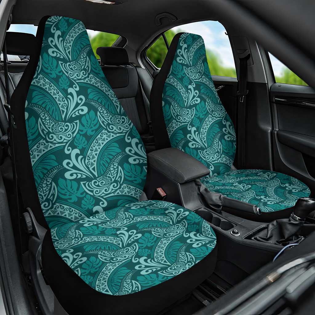 Teal Monstera Car Seat Cover Polynesian Tribal Pattern LT01 One Size Teal - Polynesian Pride