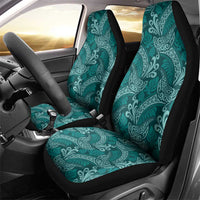 Teal Monstera Car Seat Cover Polynesian Tribal Pattern LT01 - Polynesian Pride