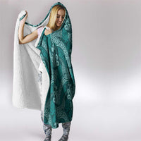 Teal Monstera Hooded Blanket Polynesian Tribal Pattern LT01 - Polynesian Pride