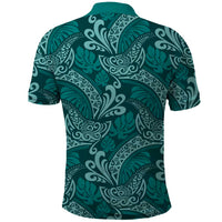 Teal Monstera Polo Shirt Polynesian Tribal Pattern LT01 - Polynesian Pride
