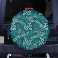 Teal Monstera Spare Tire Cover Polynesian Tribal Pattern - Polynesian Pride