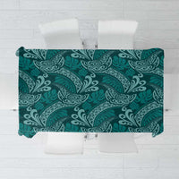 Teal Monstera Tablecloth Polynesian Tribal Pattern LT01 Teal - Polynesian Pride
