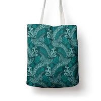 Teal Monstera Tote Bag Polynesian Tribal Pattern - Polynesian Pride