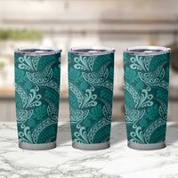 Teal Monstera Tumbler Cup Polynesian Tribal Pattern LT01 - Polynesian Pride