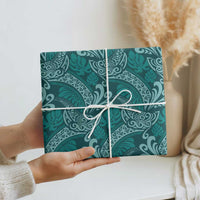 Teal Monstera Wrapping Paper Polynesian Tribal Pattern LT01 - Polynesian Pride