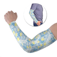 Anthurium Plumeria Lei Pastel Arm Sleeves Blue Hawaiian Splendid Palaka