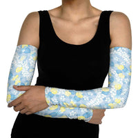 Anthurium Plumeria Lei Pastel Arm Sleeves Blue Hawaiian Splendid Palaka