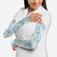 Anthurium Plumeria Lei Pastel Arm Sleeves Blue Hawaiian Splendid Palaka