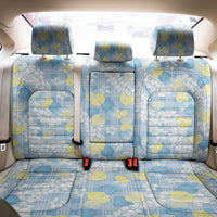 Anthurium Plumeria Lei Pastel Back Car Seat Cover Blue Hawaiian Splendid Palaka LT01 - Polynesian Pride