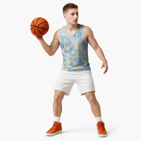 Anthurium Plumeria Lei Pastel Basketball Jersey Blue Hawaiian Splendid Palaka