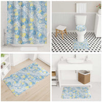 Anthurium Plumeria Lei Pastel Bathroom Set Blue Hawaiian Splendid Palaka LT01 - Polynesian Pride