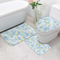 Anthurium Plumeria Lei Pastel Bathroom Set Blue Hawaiian Splendid Palaka LT01 - Polynesian Pride