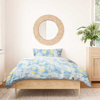 Anthurium Plumeria Lei Pastel Bedding Set Blue Hawaiian Splendid Palaka LT01 - Polynesian Pride