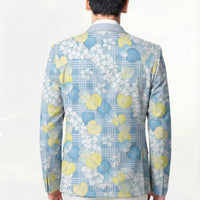 Anthurium Plumeria Lei Pastel Blazer Blue Hawaiian Splendid Palaka LT01 - Polynesian Pride