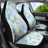 Anthurium Plumeria Lei Pastel Car Seat Cover Blue Hawaiian Splendid Palaka LT01 - Polynesian Pride