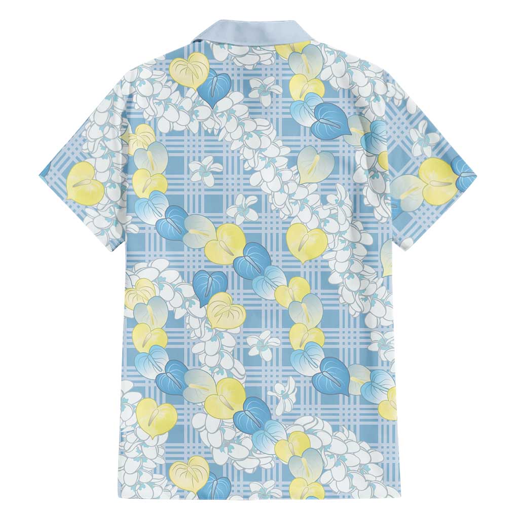 Anthurium Plumeria Lei Pastel Family Matching Mermaid Dress and Hawaiian Shirt Blue Hawaiian Splendid Palaka