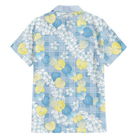 Anthurium Plumeria Lei Pastel Family Matching Puletasi and Hawaiian Shirt Blue Hawaiian Splendid Palaka