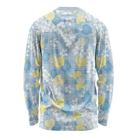 Anthurium Plumeria Lei Pastel Long Sleeve Shirt Blue Hawaiian Splendid Palaka LT01 - Polynesian Pride