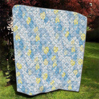 Anthurium Plumeria Lei Pastel Quilt Blue Hawaiian Splendid Palaka LT01 - Polynesian Pride