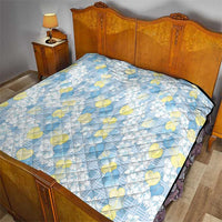 Anthurium Plumeria Lei Pastel Quilt Blue Hawaiian Splendid Palaka LT01 - Polynesian Pride