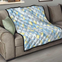 Anthurium Plumeria Lei Pastel Quilt Blue Hawaiian Splendid Palaka LT01 - Polynesian Pride