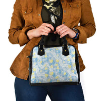 Anthurium Plumeria Lei Pastel Shoulder Handbag Blue Hawaiian Splendid Palaka LT01 - Polynesian Pride