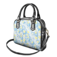 Anthurium Plumeria Lei Pastel Shoulder Handbag Blue Hawaiian Splendid Palaka LT01 - Polynesian Pride