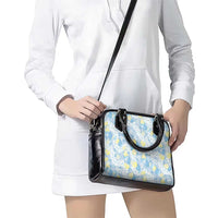 Anthurium Plumeria Lei Pastel Shoulder Handbag Blue Hawaiian Splendid Palaka LT01 - Polynesian Pride