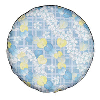 Anthurium Plumeria Lei Pastel Spare Tire Cover Blue Hawaiian Splendid Palaka LT01 - Polynesian Pride