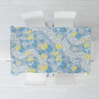 Anthurium Plumeria Lei Pastel Tablecloth Blue Hawaiian Splendid Palaka LT01 Blue - Polynesian Pride