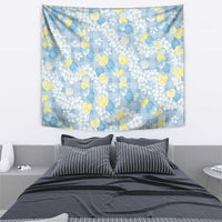 Anthurium Plumeria Lei Pastel Tapestry Blue Hawaiian Splendid Palaka LT01 - Polynesian Pride