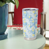 Anthurium Plumeria Lei Pastel Tumbler Cup Blue Hawaiian Splendid Palaka LT01 - Polynesian Pride