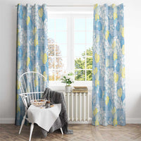 Anthurium Plumeria Lei Pastel Window Curtain Blue Hawaiian Splendid Palaka LT01 - Polynesian Pride