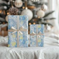 Anthurium Plumeria Lei Pastel Wrapping Paper Blue Hawaiian Splendid Palaka LT01 - Polynesian Pride