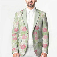 Anthurium Plumeria Lei Pastel Blazer Green Hawaiian Splendid Palaka LT01 - Polynesian Pride