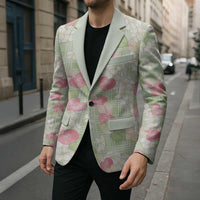 Anthurium Plumeria Lei Pastel Blazer Green Hawaiian Splendid Palaka LT01 - Polynesian Pride