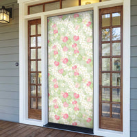 Anthurium Plumeria Lei Pastel Door Cover Green Hawaiian Splendid Palaka
