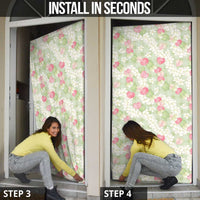 Anthurium Plumeria Lei Pastel Door Cover Green Hawaiian Splendid Palaka