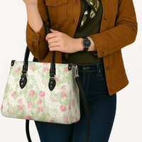 Anthurium Plumeria Lei Pastel Leather Bag Green Hawaiian Splendid Palaka LT01 - Polynesian Pride